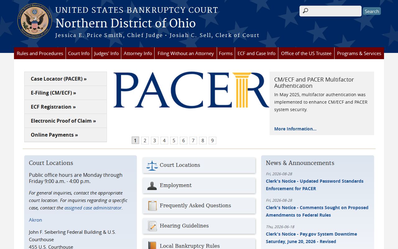 Richland County case search federal bankruptcy court record access