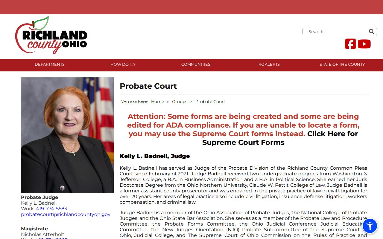 Richland County court records Probate Court office