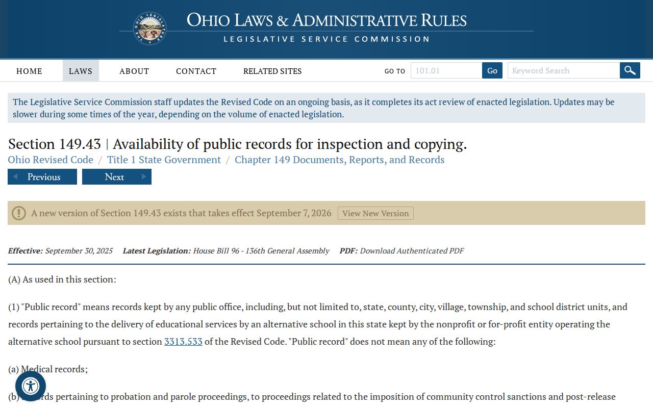Richland County court records public-access law reference