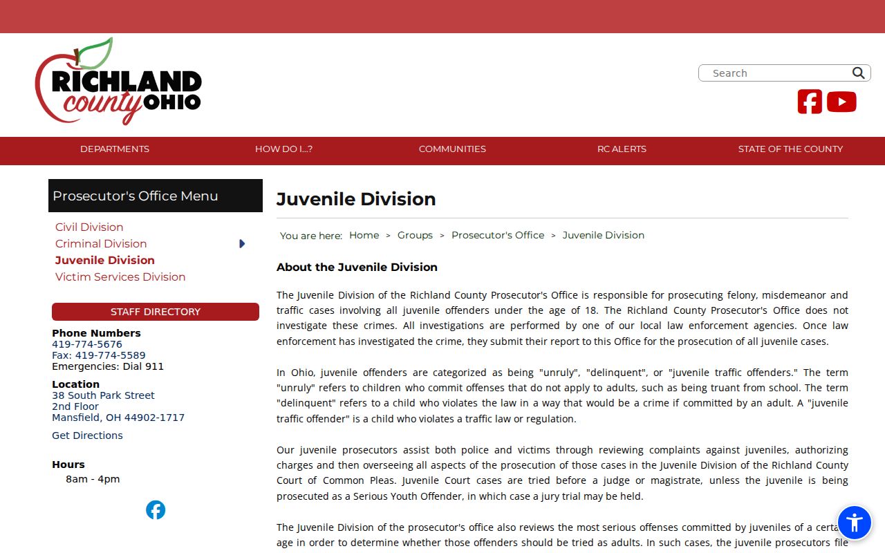 Richland County criminal docket juvenile bind-over information
