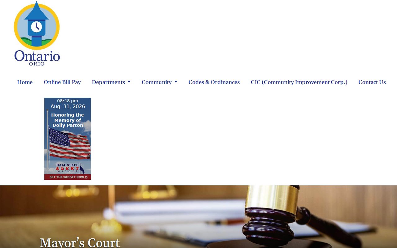 Ontario court docket Mayor's Court access page