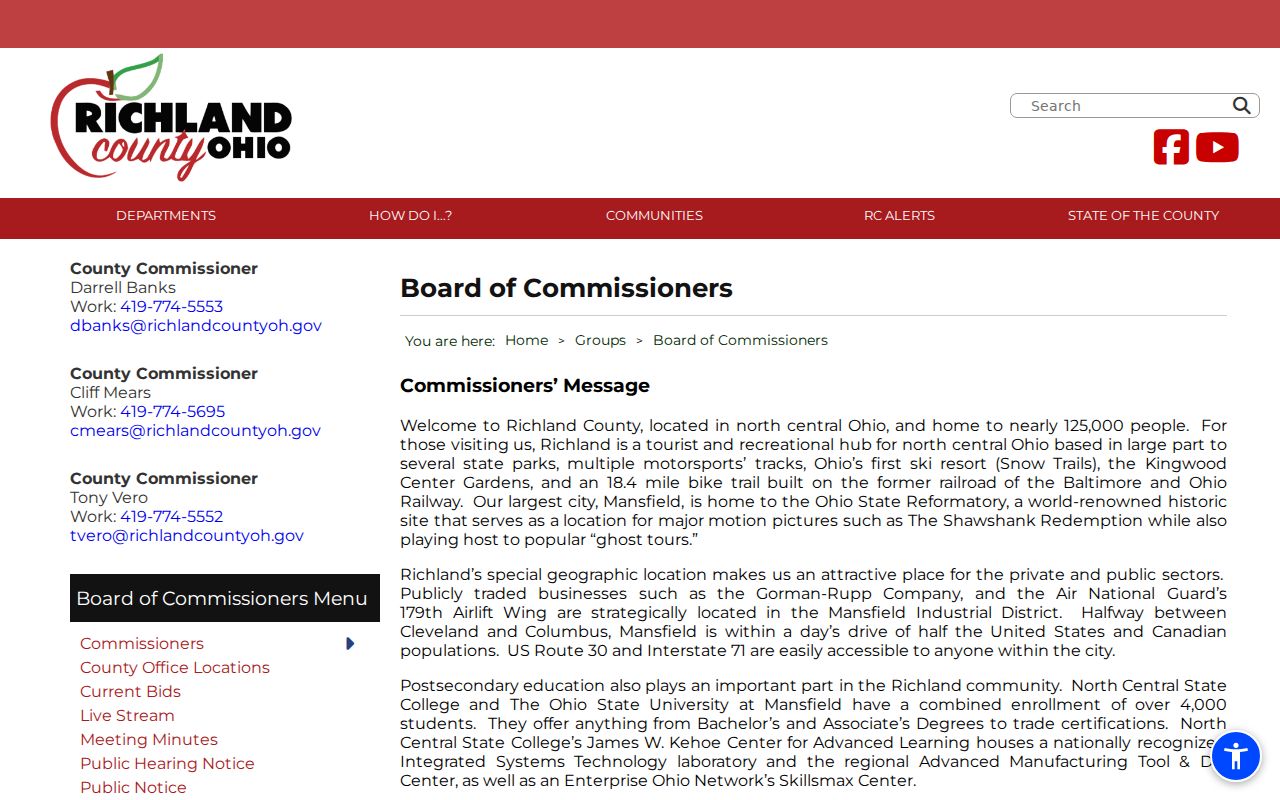 Richland County court docket county government context page